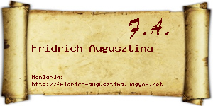 Fridrich Augusztina névjegykártya